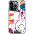 Chromatic Splatter White iPhone 14 Pro Clear Case